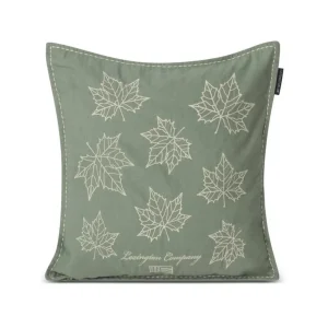 Lexington Leaves Embroidered Linen/Cotton Kuddfodral - Outlet