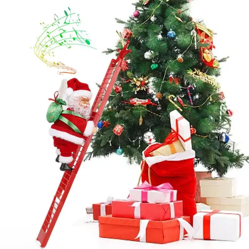 Jultomten Klättrar på Stege
