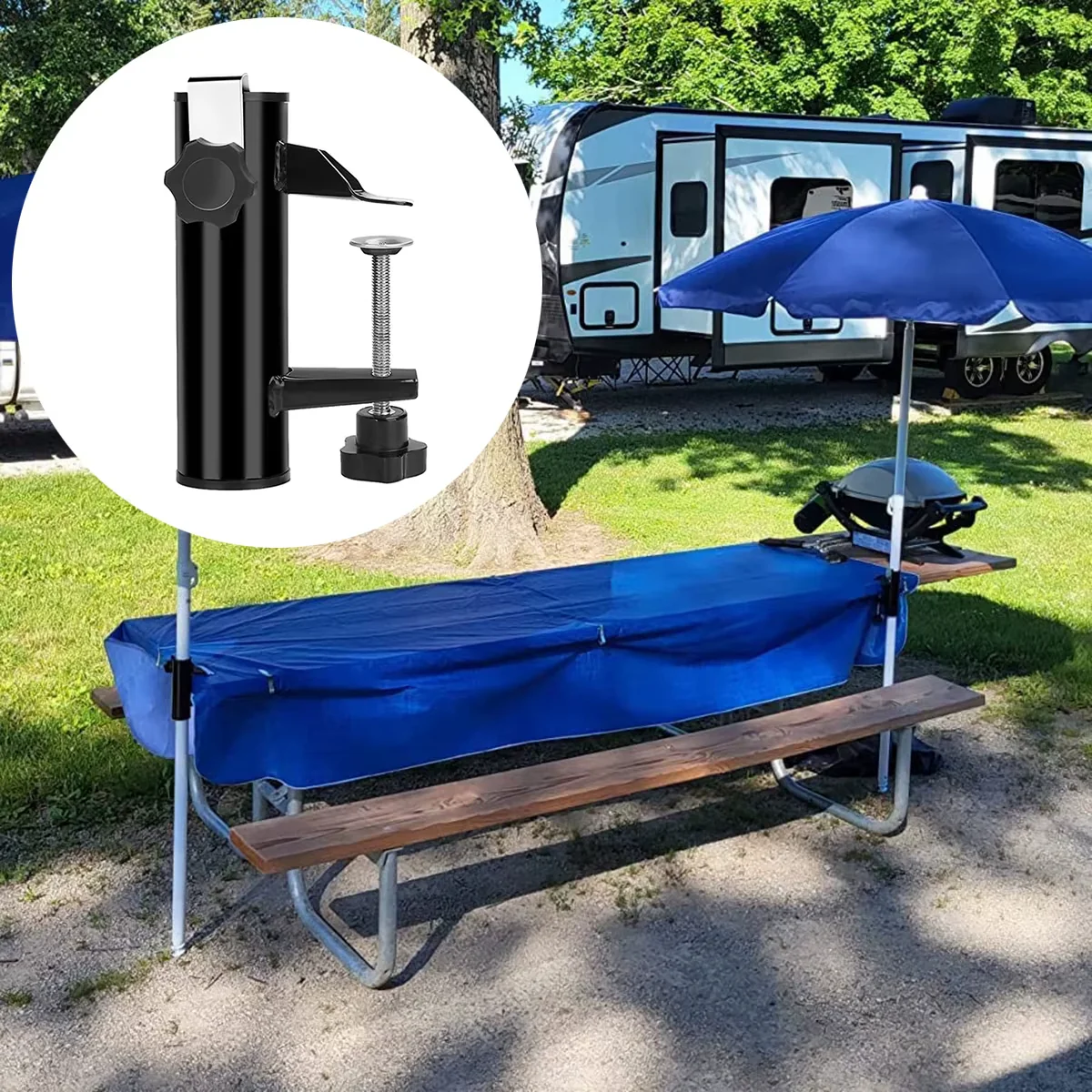 Parasollfäste för räcke och fyrkantig kant - Bild 6